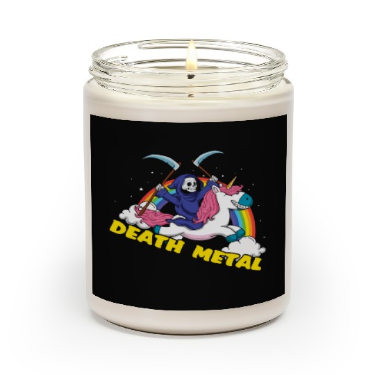 Skeleton Unicorn Rainbow Metal Music Lover Scented Candles