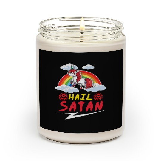 Satan Unicorn Rainbow Metal Music Lover Rock Scented Candles