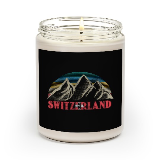 Switzerland Alps Flag Gift Idea Scented Candles