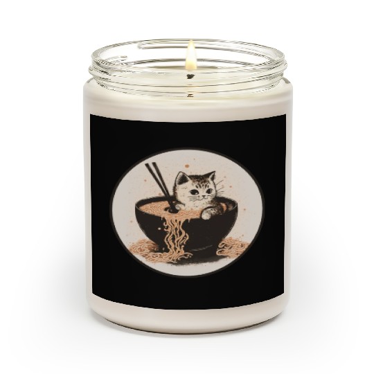 Cat Cat Ramen Noodles Cute Kitten Noodle Soup Scented Candles