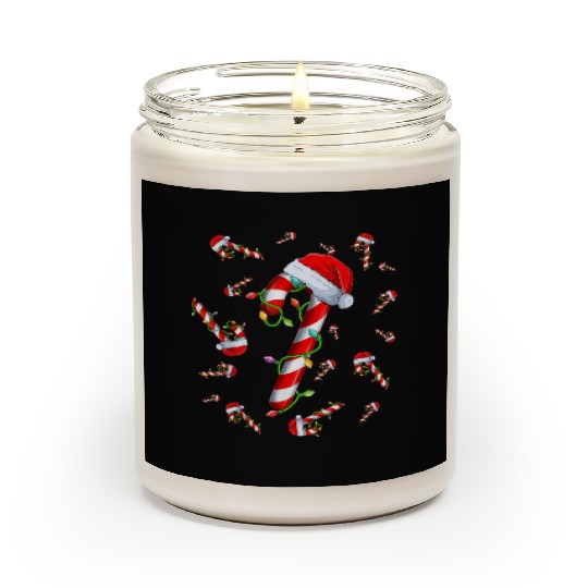Candy Cane Merry and Bright Red and White Candy Scented Candles