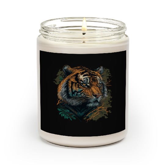 Tiger Face Portrait Scented Candles