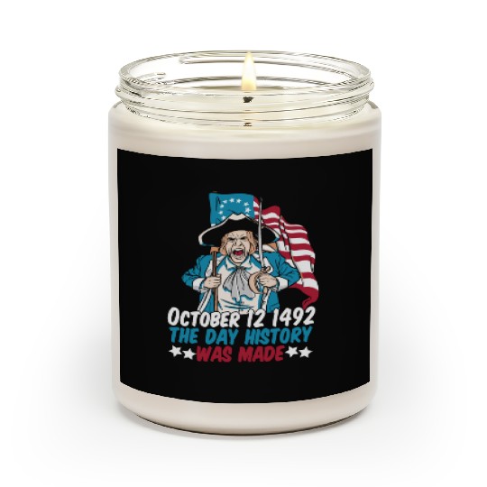 Columbus Day 1492 Us Flag Scented Candles