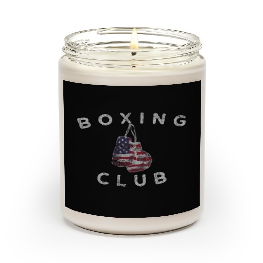 Boxing Club Vintage Us Flag Boxing Gloves Scented Candles