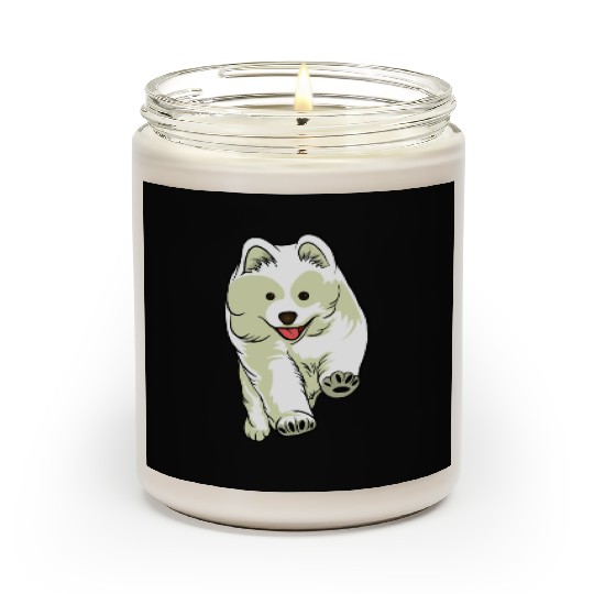 Samoyed Cute White Dog Owners Pet Lover Gift Ideas Scented Candles