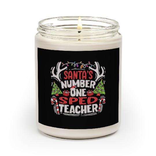 Santas Number One SPED Teacher Special Education Scented Candles