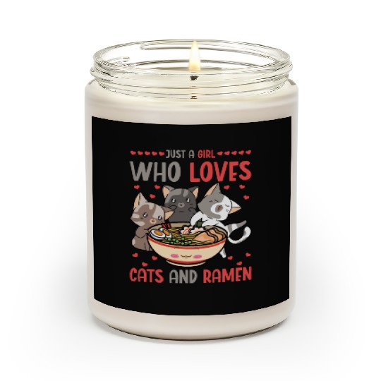 Ramen And Cats Fan Ramen Noodle Soup Scented Candles