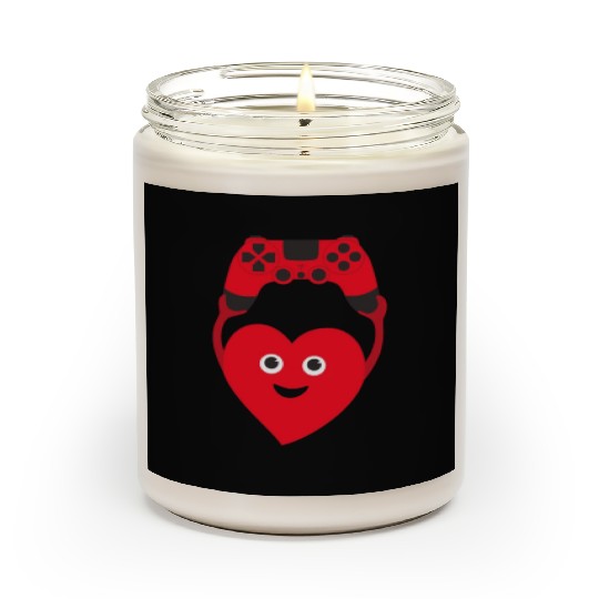 gamer heart valentines day Scented Candles