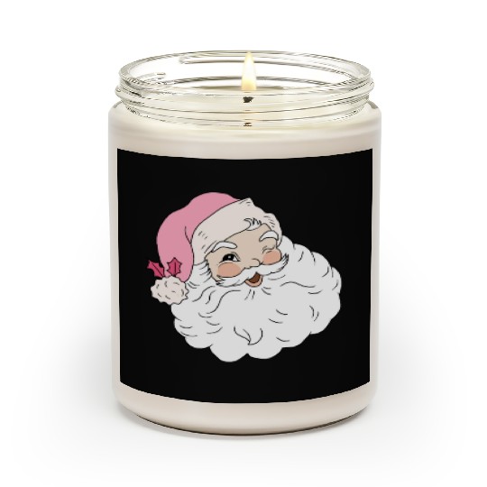 Retro Vintage Pink Santa Claus Scented Candles
