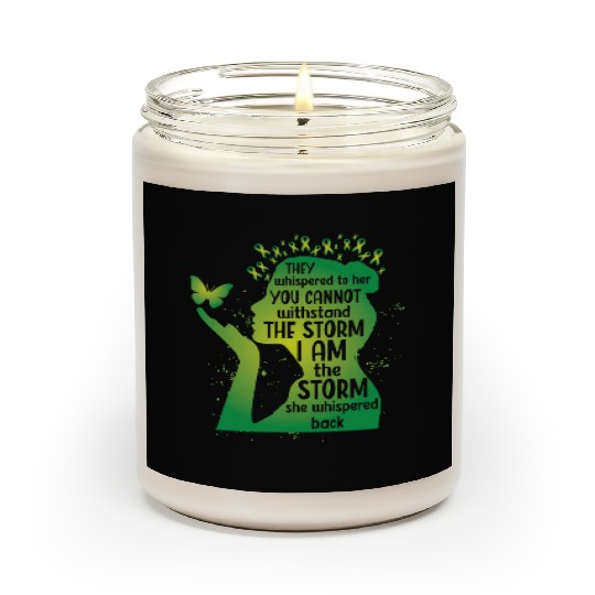 Mental Health Green Ribbon Butterfly Scented Candles