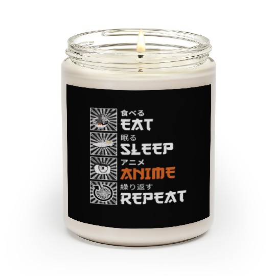 Eat, Sleep, Anime, Repeat - Gift For Christmas Day Scented Candles