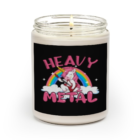 Guitarist Unicorn Rainbow Metal Music Heavy Rock Scented Candles