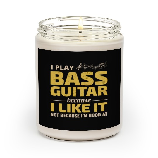 Bass Guitar Player Music Musician Bassist Funny Scented Candles