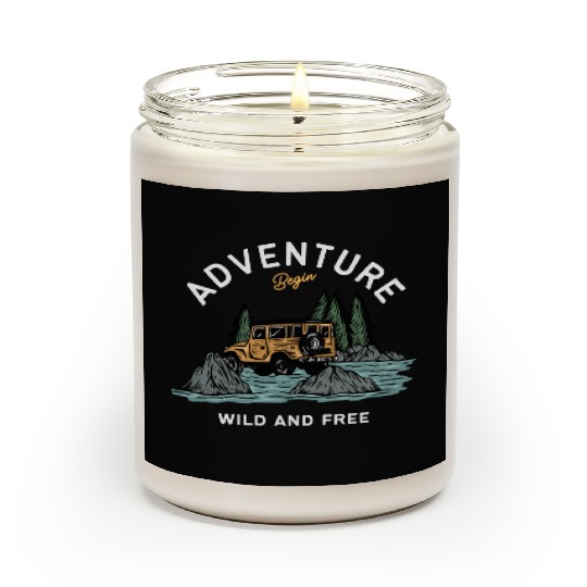 Light Blue Illustration Adventure Scented Candles