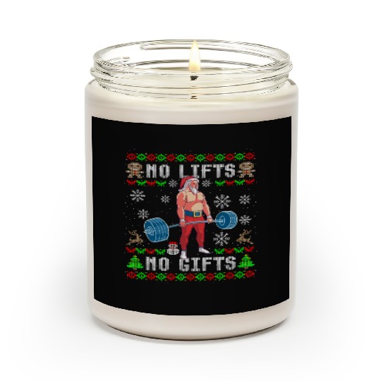 Funny No Lifts No Gifts Ugly Christmas Workout Scented Candles