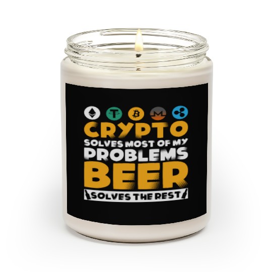 The evolution of money bitcoin btc crypto Scented Candles