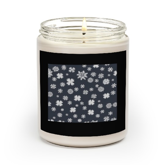 Snowflake pattern on the navy background Scented Candles