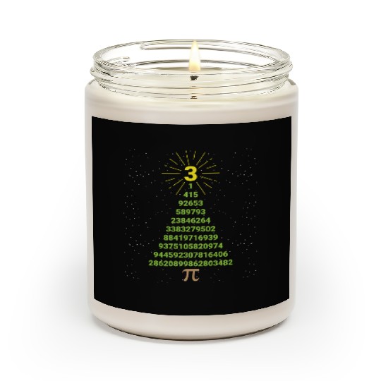 Funny Pi Christmas Tree Math Teacher Scented Candles