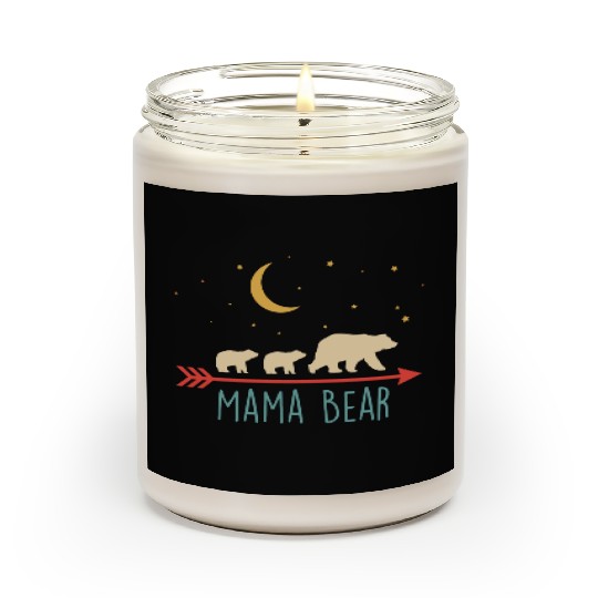 Retro Mama Bear With 2 Cubs Scented Candles