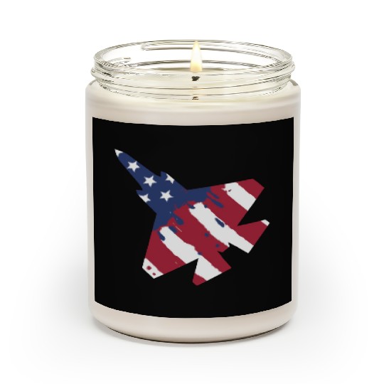 F-35 Lightning Military American Painted Flag Jet Scented Candles