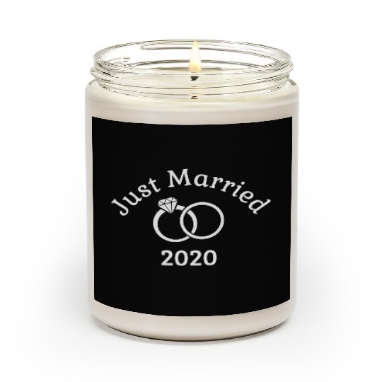 Matching Couple Bride Groom Newlywed Just Married Scented Candles