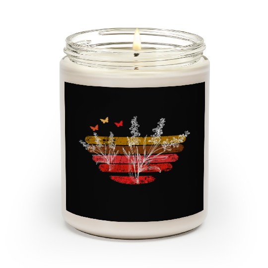 Beautiful flowers and butterflies - cool design Scented Candles