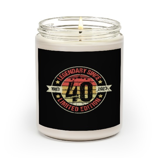40 Years Vintage 1983 Retro 40th Birthday Scented Candles