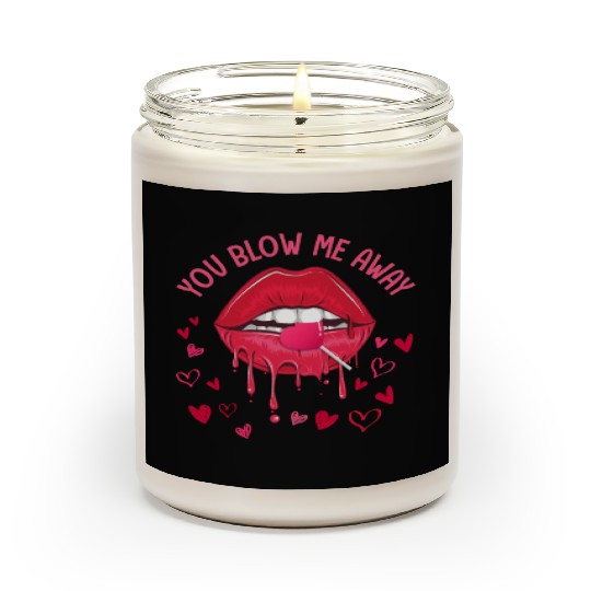 You Blow Me Away Lip Heart Lollipop Valentines Day Scented Candles