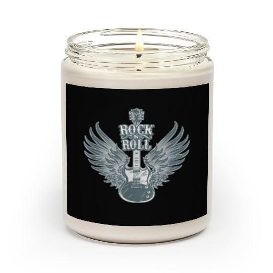 Rock N Roll Angel Wings Music Guitar Player Scented Candles