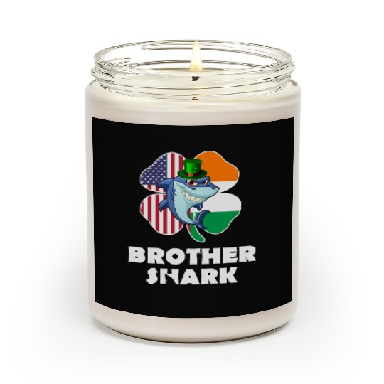 Irish American Flag Ireland Shamrock Brother Shark Scented Candles