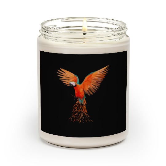 Colourful Macaw Parrots - Modern Bird Design Scented Candles