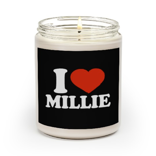 I Love Millie, I Heart Millie, Red Heart Valentine Scented Candles