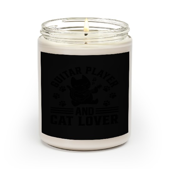 Guitar Player And Cat Lover - Guitar Player Guitar Scented Candles