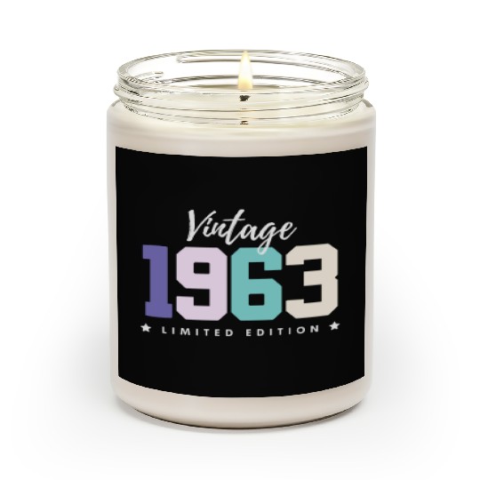 60 Years Vintage 1963 Retro 60th Birthday Scented Candles