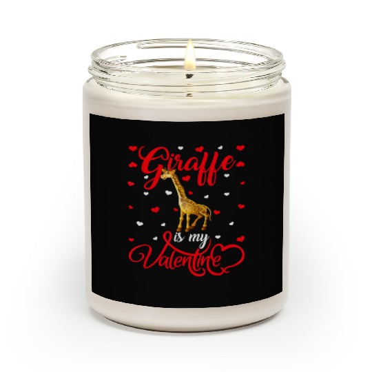 Giraffe Is My Valentine Funny Giraffe Valentines D Scented Candles