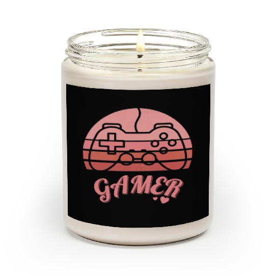 Pink Retro Gamer Valentine Day Scented Candles