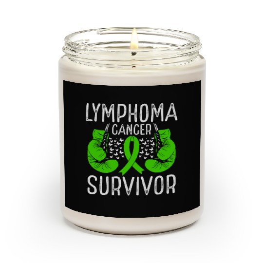 Lymphoma Cancer Survivor Awareness Ribbon Gloves Scented Candles