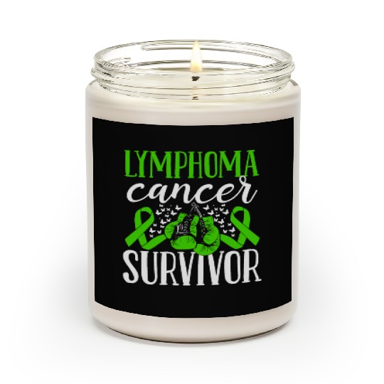 Lymphoma Cancer Awareness Ribbon Gloves Survivor Scented Candles