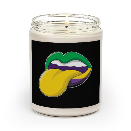 Tongue Lips Festival Parade Beads Mardi Gras Scented Candles
