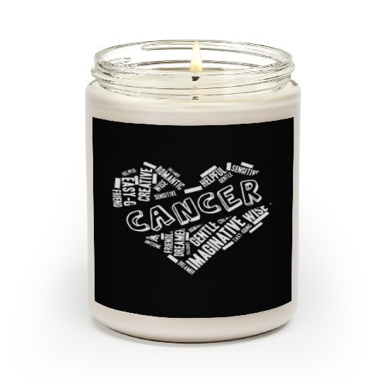 Cancer Heart Word Cloud Doodle Astrology Zodiac St Scented Candles