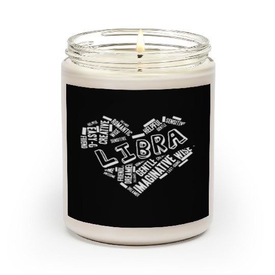 Libra Heart Word Cloud Doodle Astrology Zodiac Sta Scented Candles