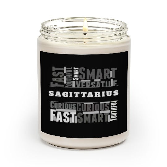 Sagittarius Zodiac Star Sign Word Cloud Square Mon Scented Candles