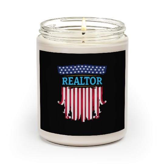 Proud American Patriotic USA Flag Realtor Real Est Scented Candles