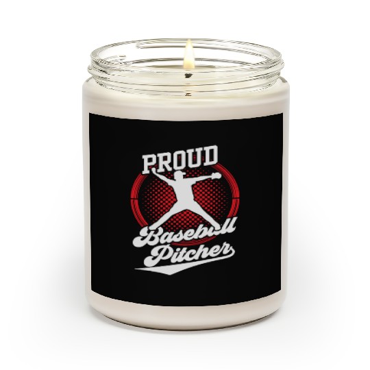 Proud Baseball Pitcher Player Hobby Sayings Scented Candles