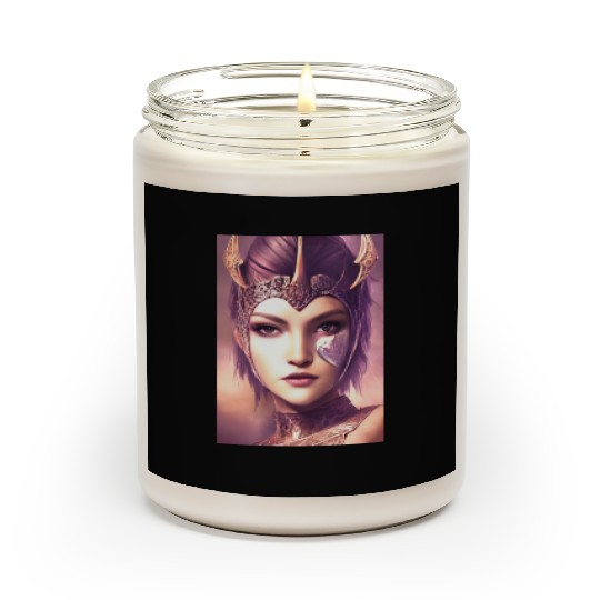 Warrior princess wearing gothic plate dark fantasy Scented Candles