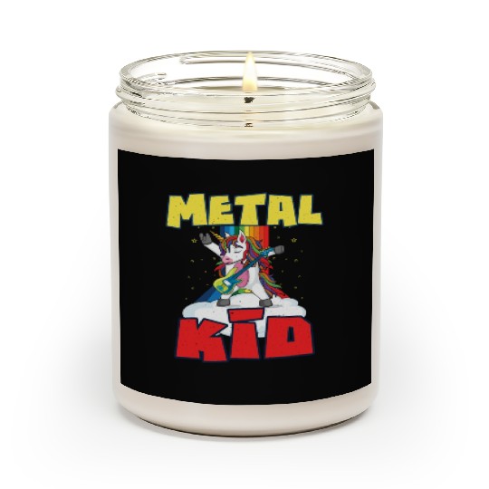 Rock Sign Guitar Unicorn Rainbow Metal Kid Music Scented Candles