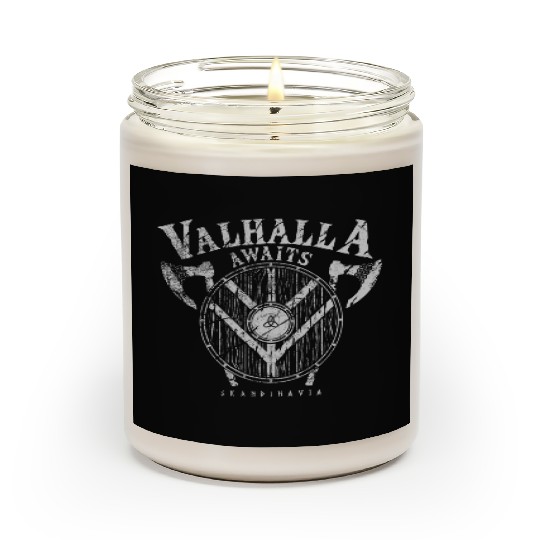 Valhalla Awaits Viking Shield Scented Candles