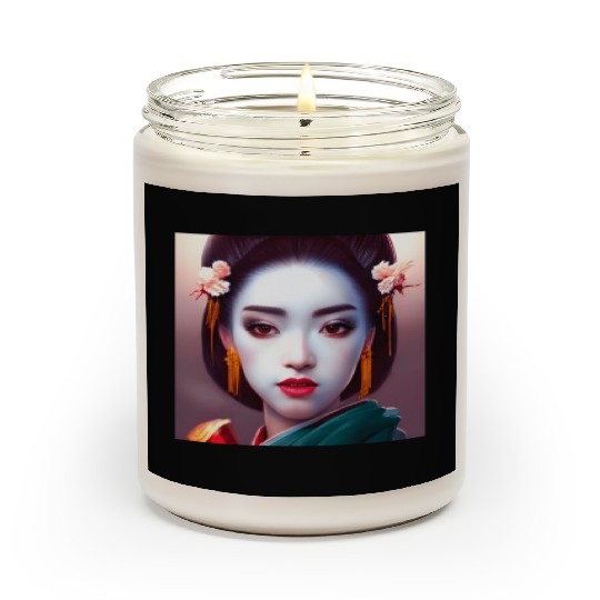 Geisha japanese woman Japan digital wall art Scented Candles