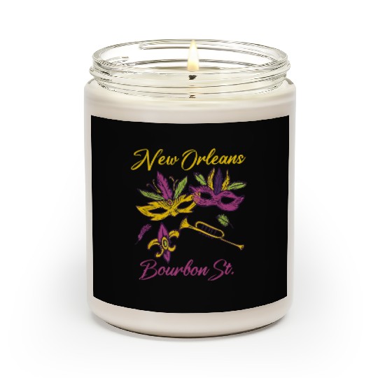 French New Orleans Mardi Gras Souvenir Bourbon Str Scented Candles