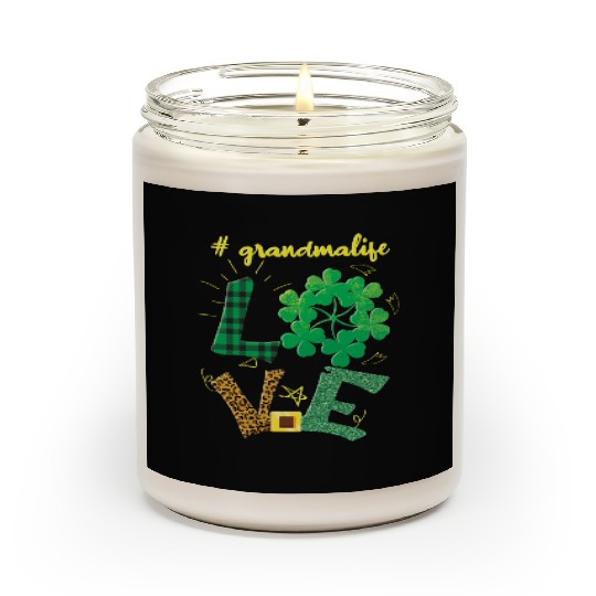 Love Grandma Shamrock Saint Patrick Day Scented Candles